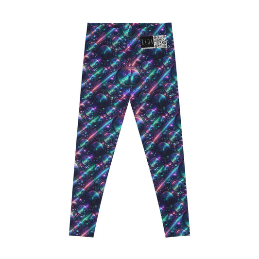 Iridescent Tech Fusion Tech-Forward Streetwear Stretch Leggings - 8404 Design-51