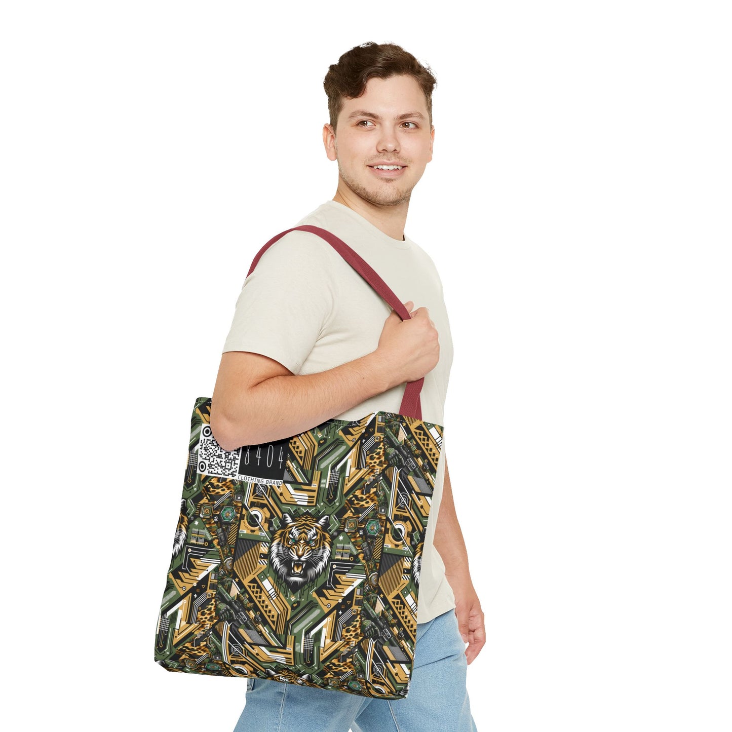 Neo-Camo Fusion Tech-Forward Streetwear Tote Bag - 8404 Design-58