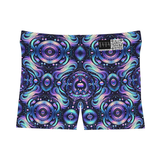 Iridescent Tech Fusion Tech-Forward Streetwear Women's Shorts - 8404 Design-62