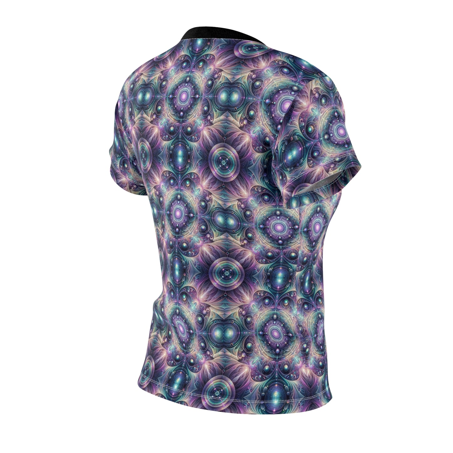 Iridescent Tech Fusion Tech-Forward Streetwear Women's Cut & Sew Tee - 8404 Design-61