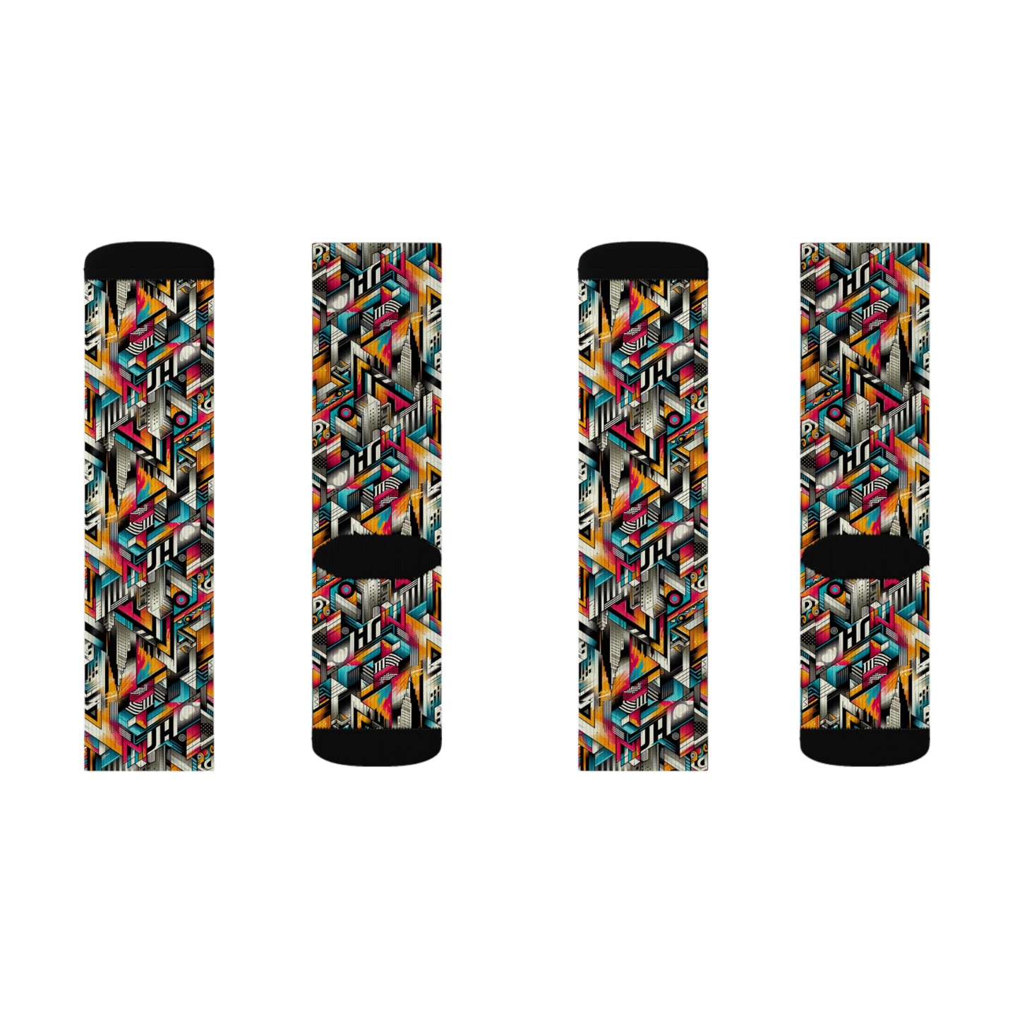 Graffiti Revival Urban Street Art Sublimation Socks - 8404 Design-62