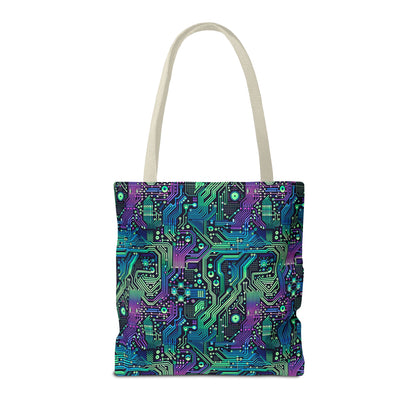Tech-Infused Neon Tech-Forward Streetwear Tote Bag - 8404 Design-66