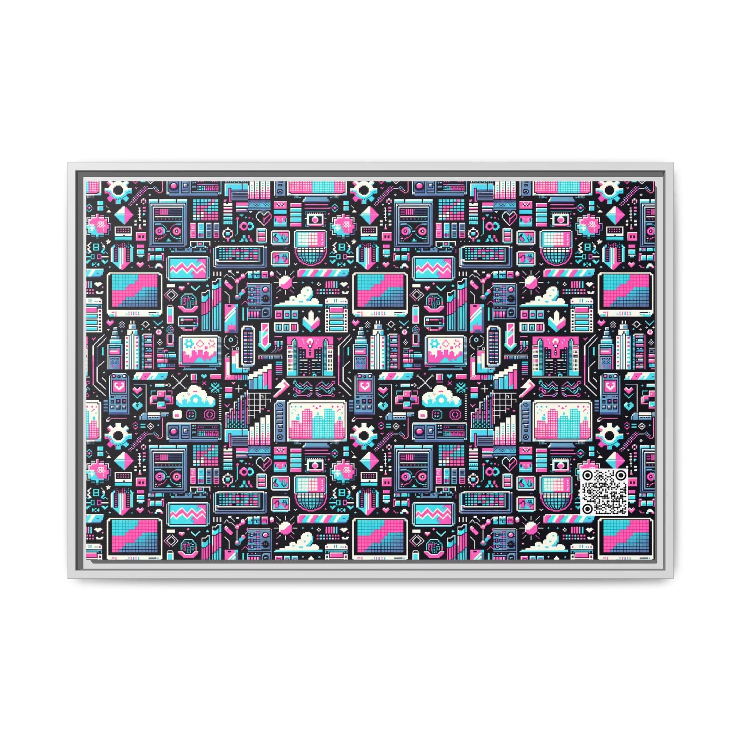 Digital Rebellion Youthful Streetwear with a Rebellious Digital Twist Matte Canvas, Framed (multi-color) - 8404 Design-71 A