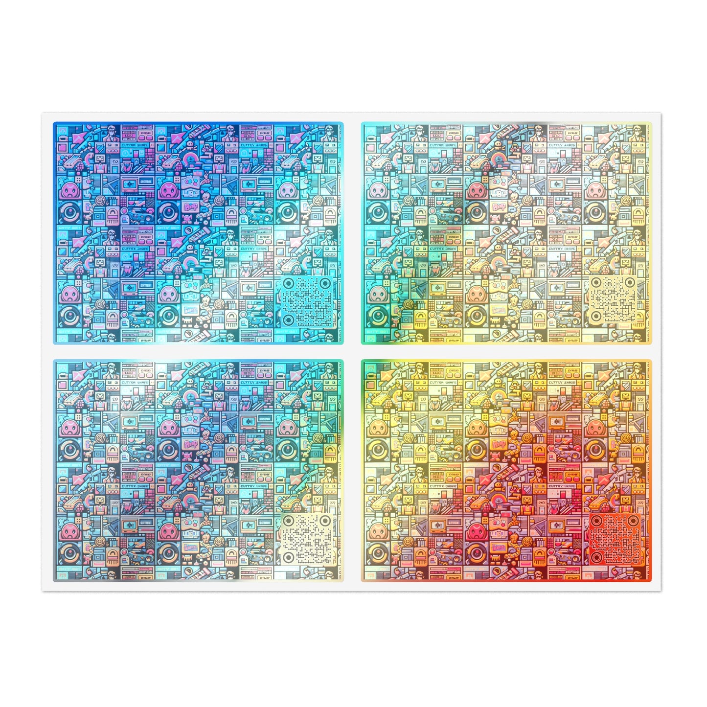 Digital Pop Culture Mashup Maximalist Pop Sticker Sheet - 8404 Design-47