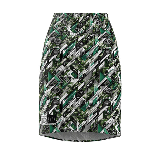 Tech Camo Fusion Tech-Forward Streetwear With a Futuristic Edge Women's Pencil Skirt - 8404 Design-63