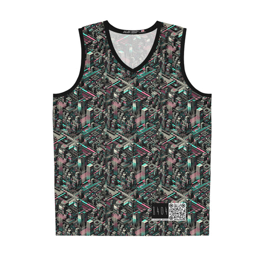 Digital Dreamland Tech-Inspired Streetwear Basketball Jersey - 8404 Design-51