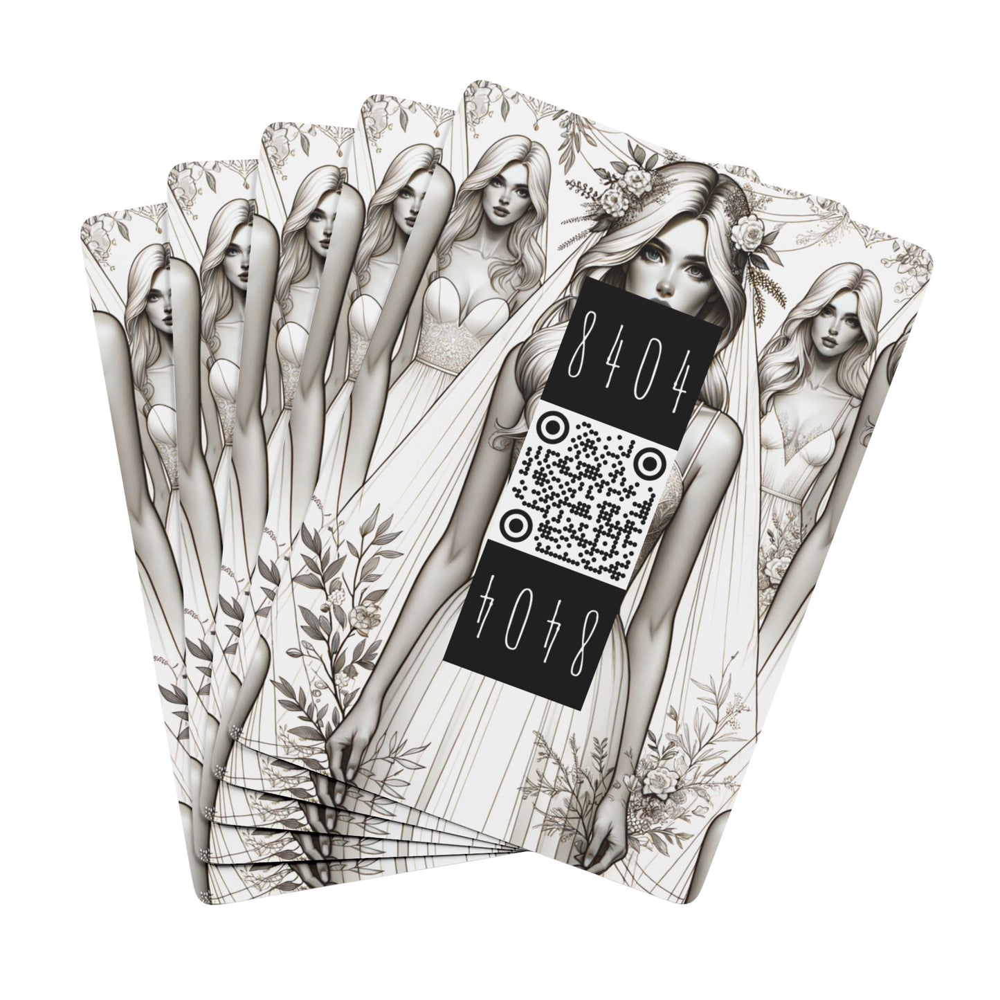 Chic Bridal Minimalism Modern Romantic Poker Playing Cards - 8404 Design-58 B