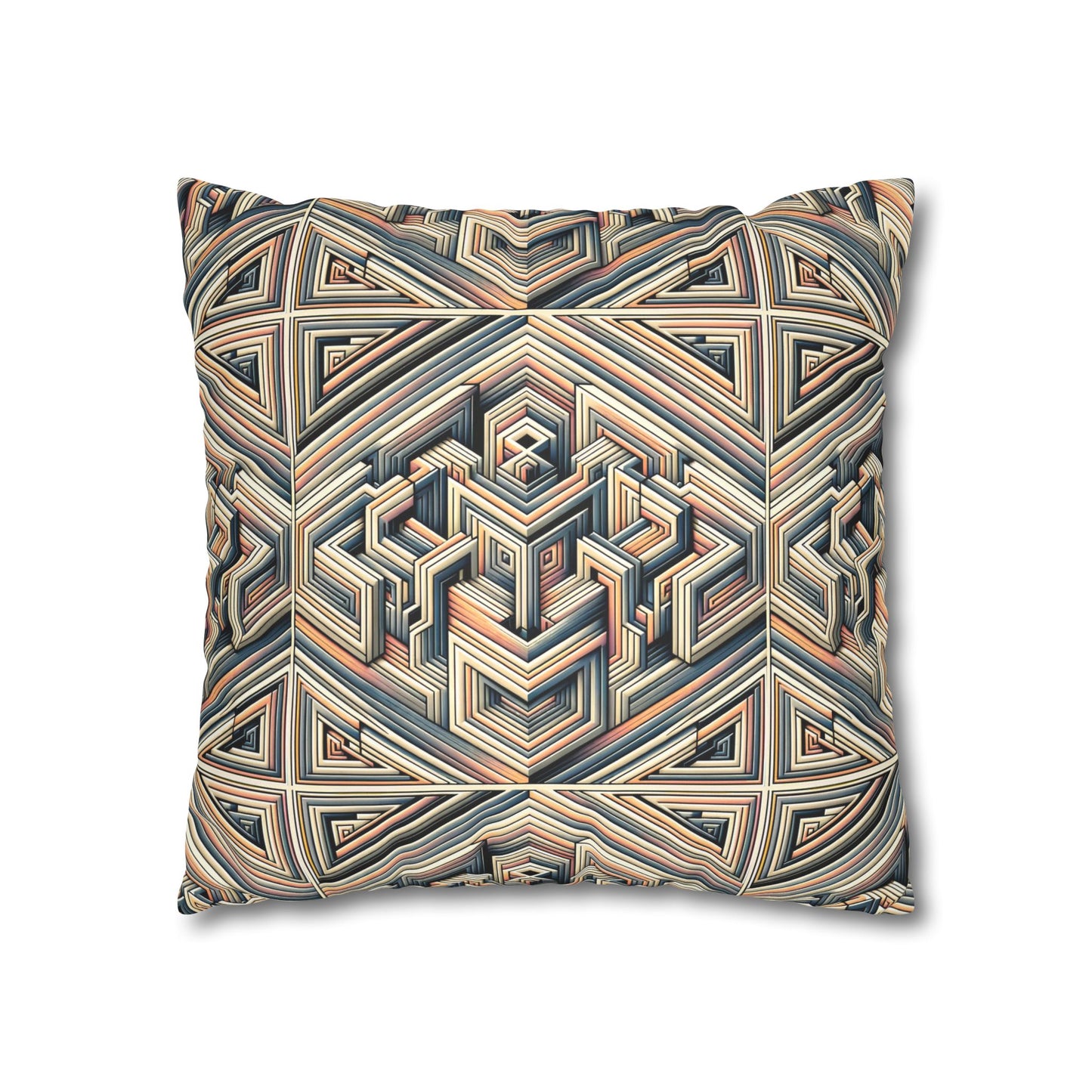 Tech Illusion Graphics Futuristic Artistry Faux Suede Square Pillowcase - 8404 Design-52