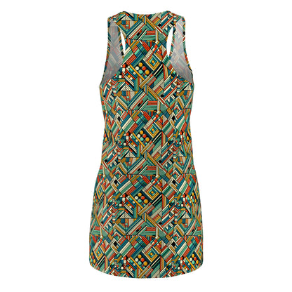 Abstract Graphic Art Modern Artistic Expression Women's Cut & Sew Racerback Dress - 8404 Design-67