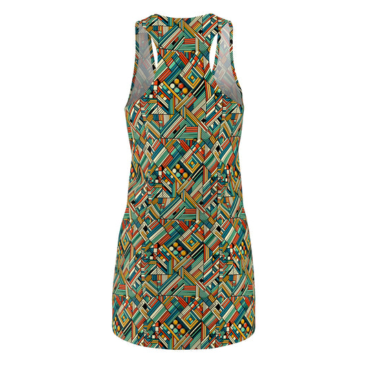 Abstract Graphic Art Modern Artistic Expression Women's Cut & Sew Racerback Dress - 8404 Design-67