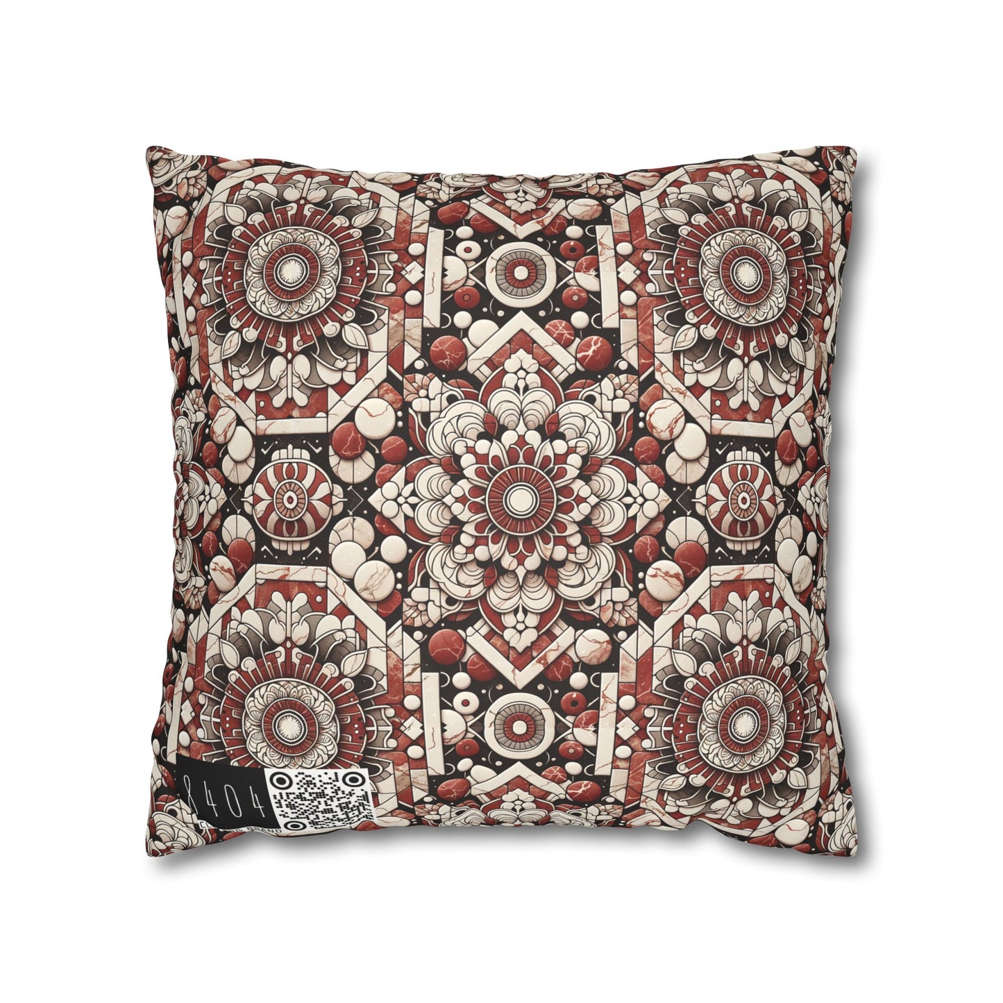 Neo Jomon Sculptural Aesthetics Artisanal Streetwear Faux Suede Square Pillowcase - 8404 Design-55