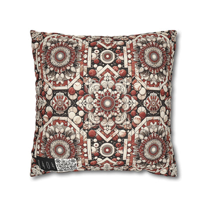 Neo Jomon Sculptural Aesthetics Artisanal Streetwear Faux Suede Square Pillowcase - 8404 Design-55