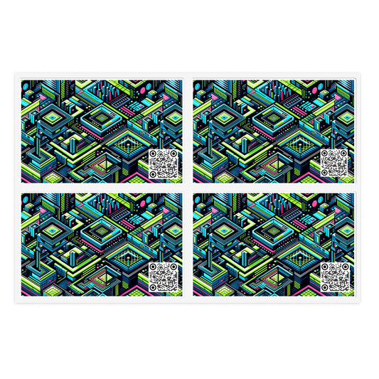Tech Neon Fusion Tech-Forward Streetwear Sticker Sheets - 8404 Design-51