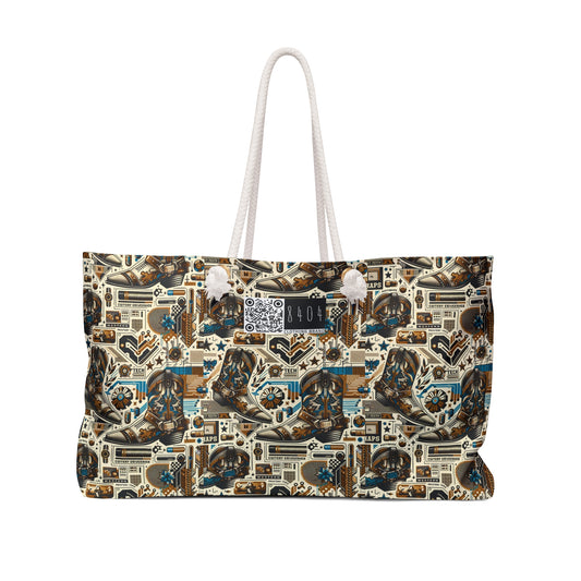 Digital Cowboy Chic Tech-Infused Western Fusion Weekender Bag - 8404 Design-45