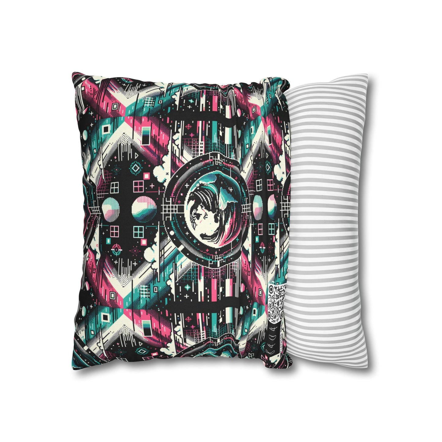 Digital Artistry Digital-native Streetwear Spun Polyester Square Pillowcase - 8404 Design-62