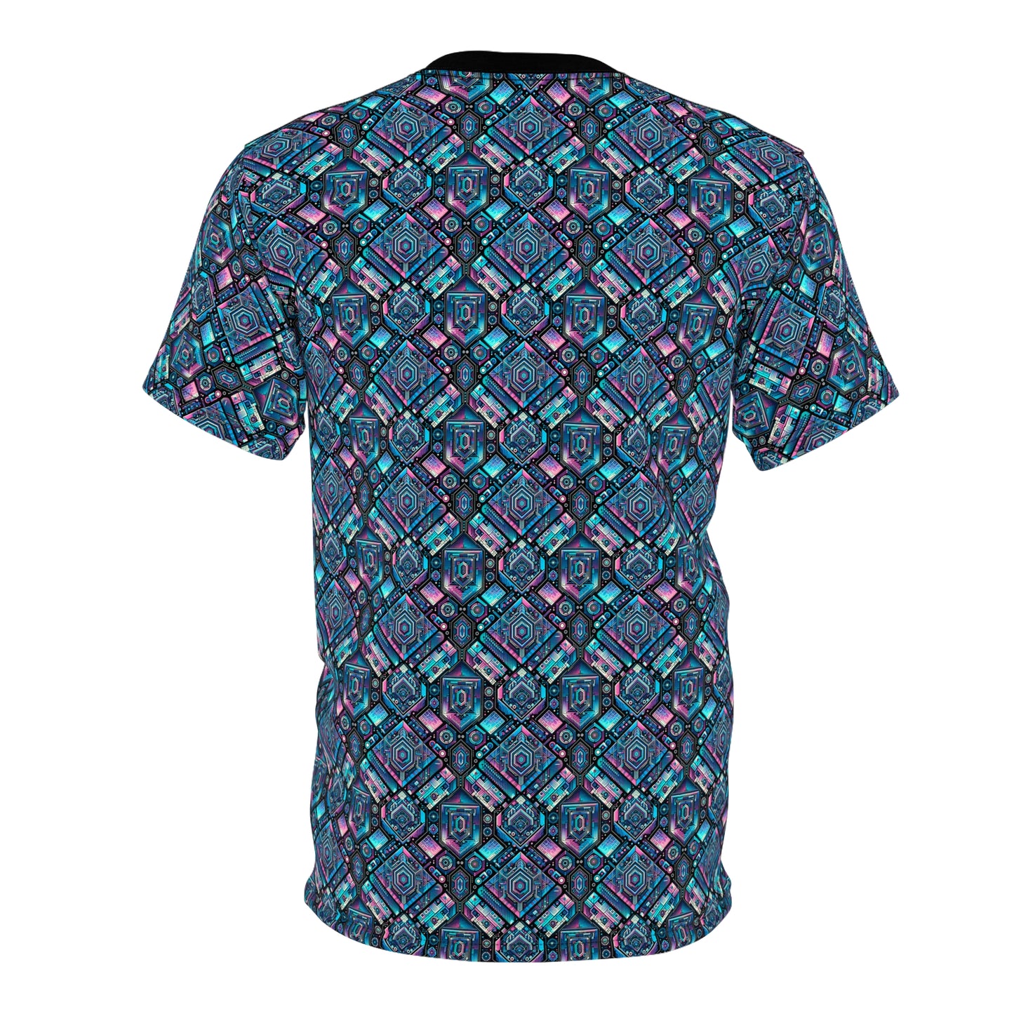 Digital Dreamland Futuristic Tech Aesthetic Unisex Cut & Sew Tee - 8404 Design-46