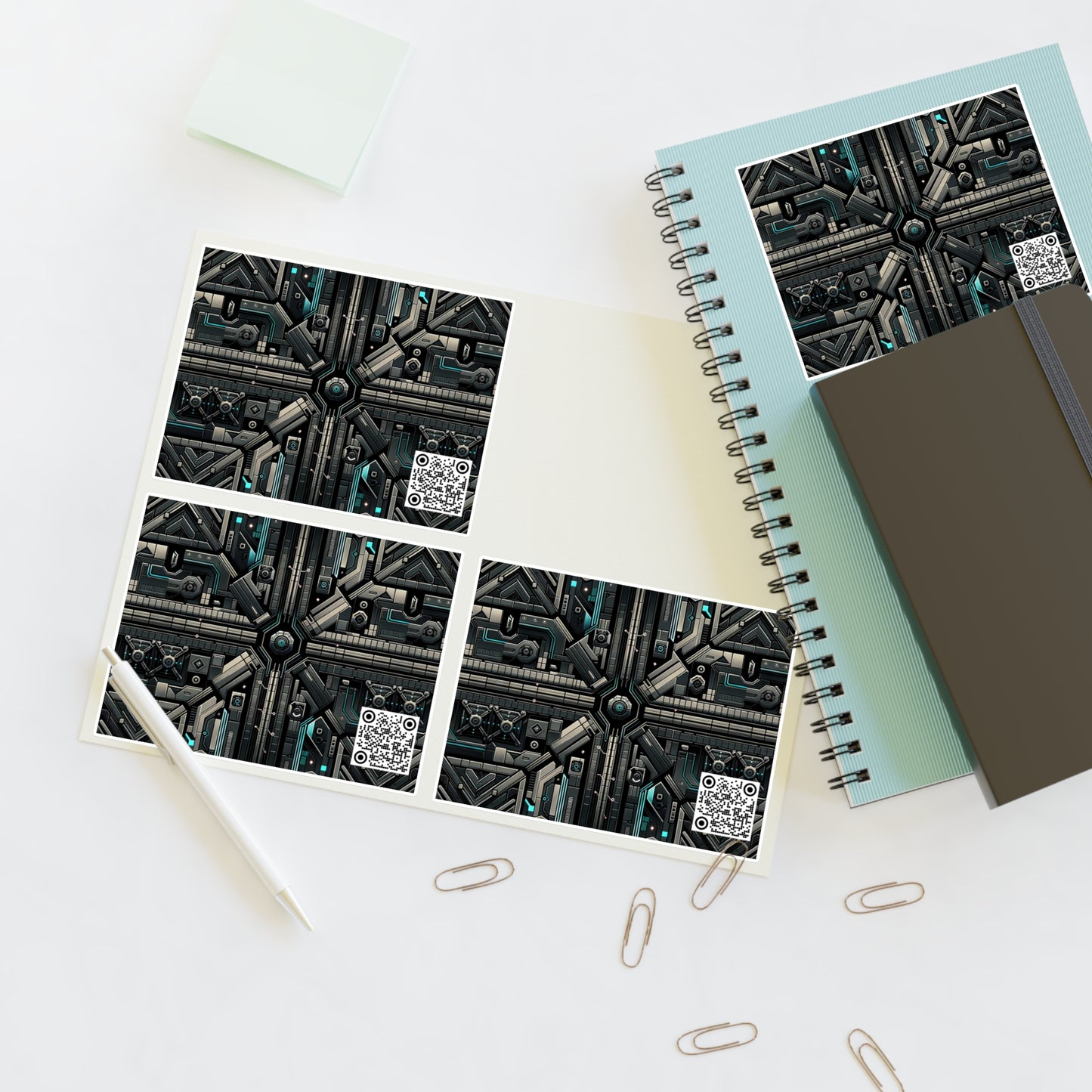 Tech Noir Futuristic Tech Aesthetic with a Dark Twist Sticker Sheet - 8404 Design-59