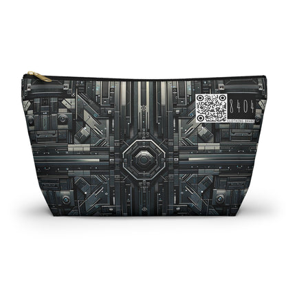 Tech Noir Futuristic Tech Aesthetic with a Dark Twist Accessory Pouch W T-bottom - 8404 Design-68
