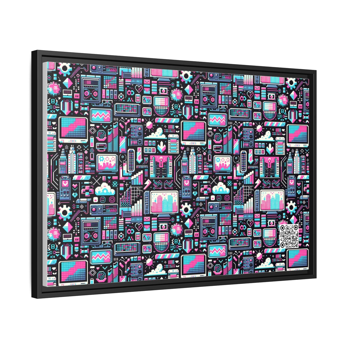 Digital Rebellion Youthful Streetwear with a Rebellious Digital Twist Matte Canvas, Framed (multi-color) - 8404 Design-71 A