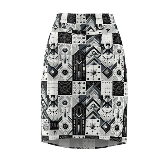 Digital Minimalism Minimalist Tech Women's Pencil Skirt - 8404 Design-50