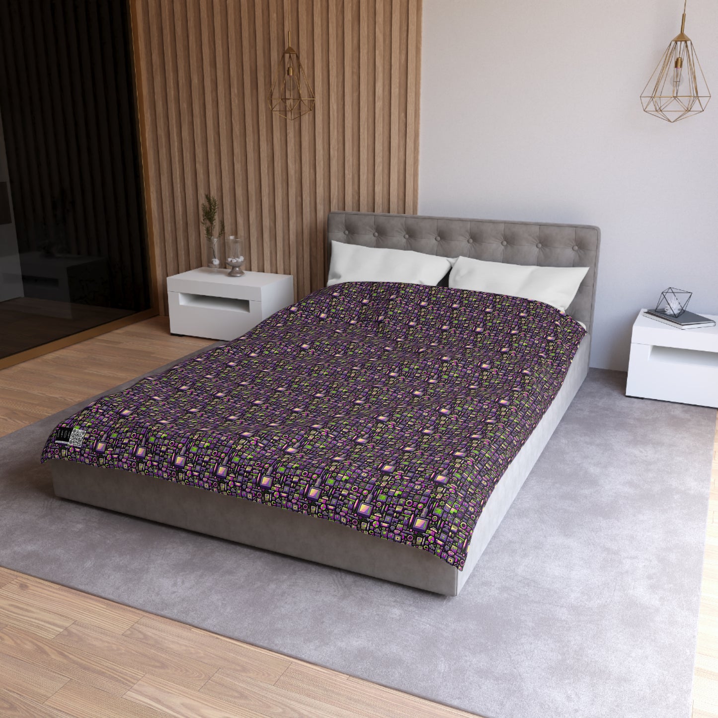 Digital Nostalgia Remix Modern Vintage Fusion Microfiber Duvet Cover - 8404 Design-67