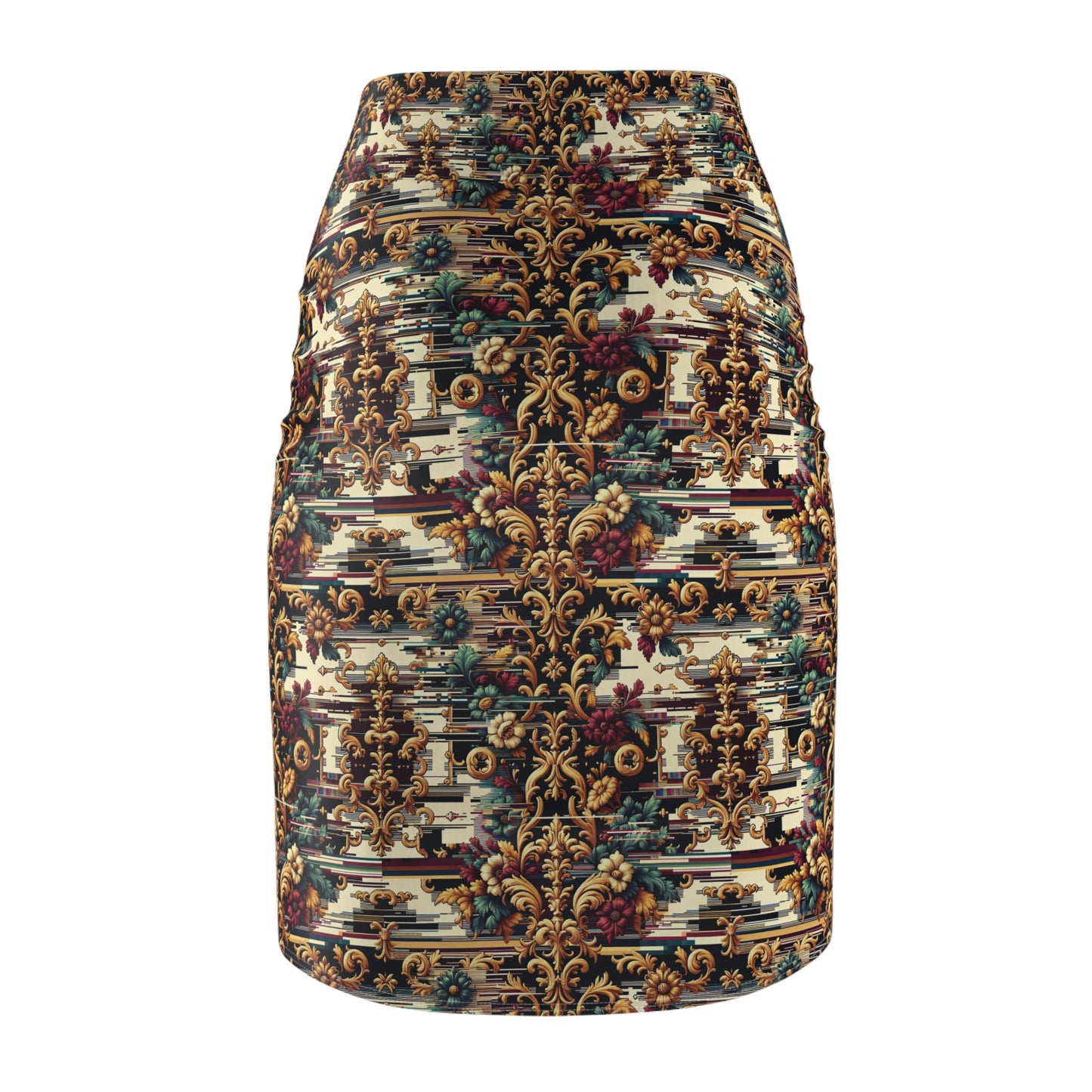 Digital Renaissance Modern Baroque Fusion Women's Pencil Skirt - 8404 Design-63