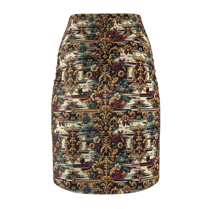 Digital Renaissance Modern Baroque Fusion Women's Pencil Skirt - 8404 Design-63