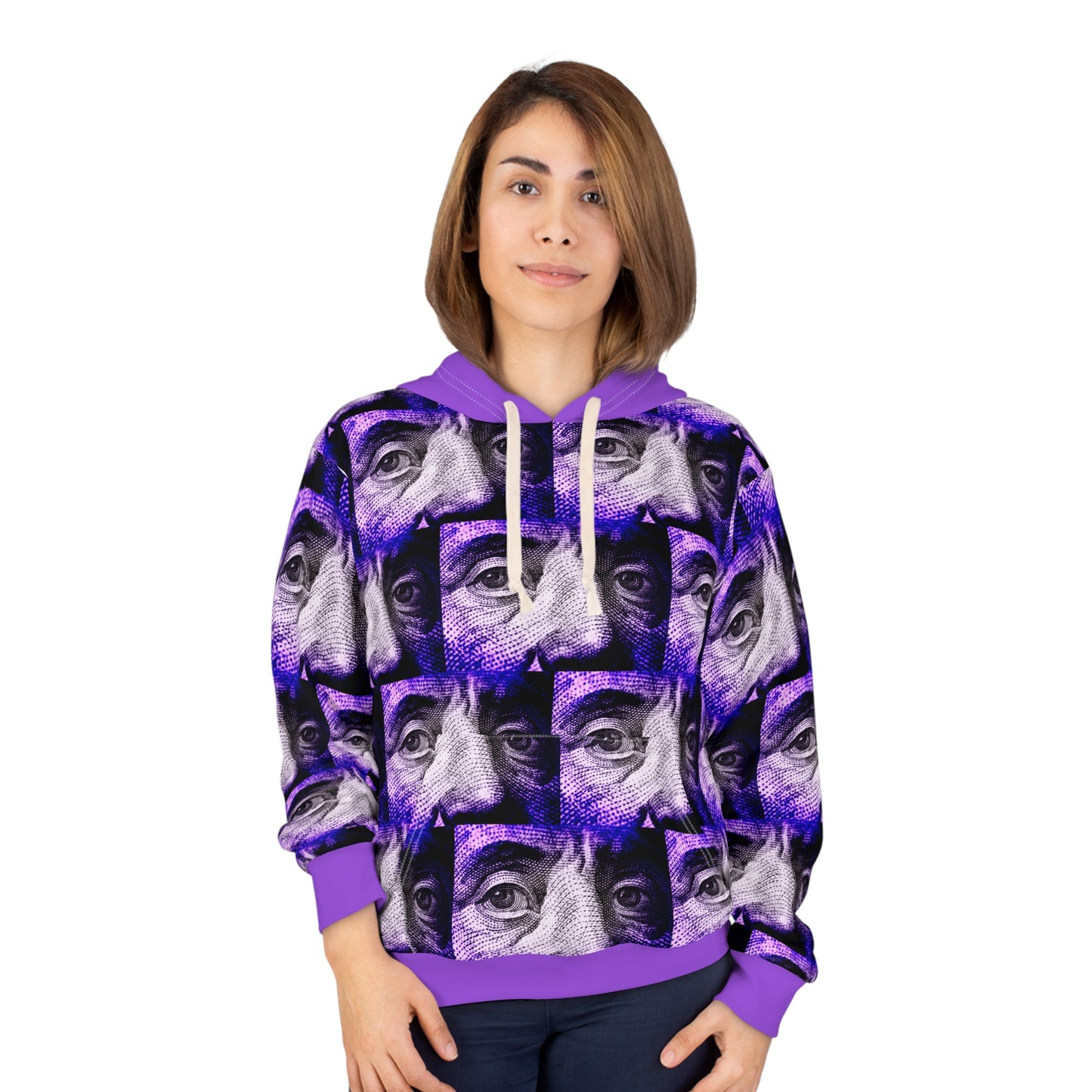 8404 Unisex Adult's "Benny" Fashion Pullover Hoodie in Violet