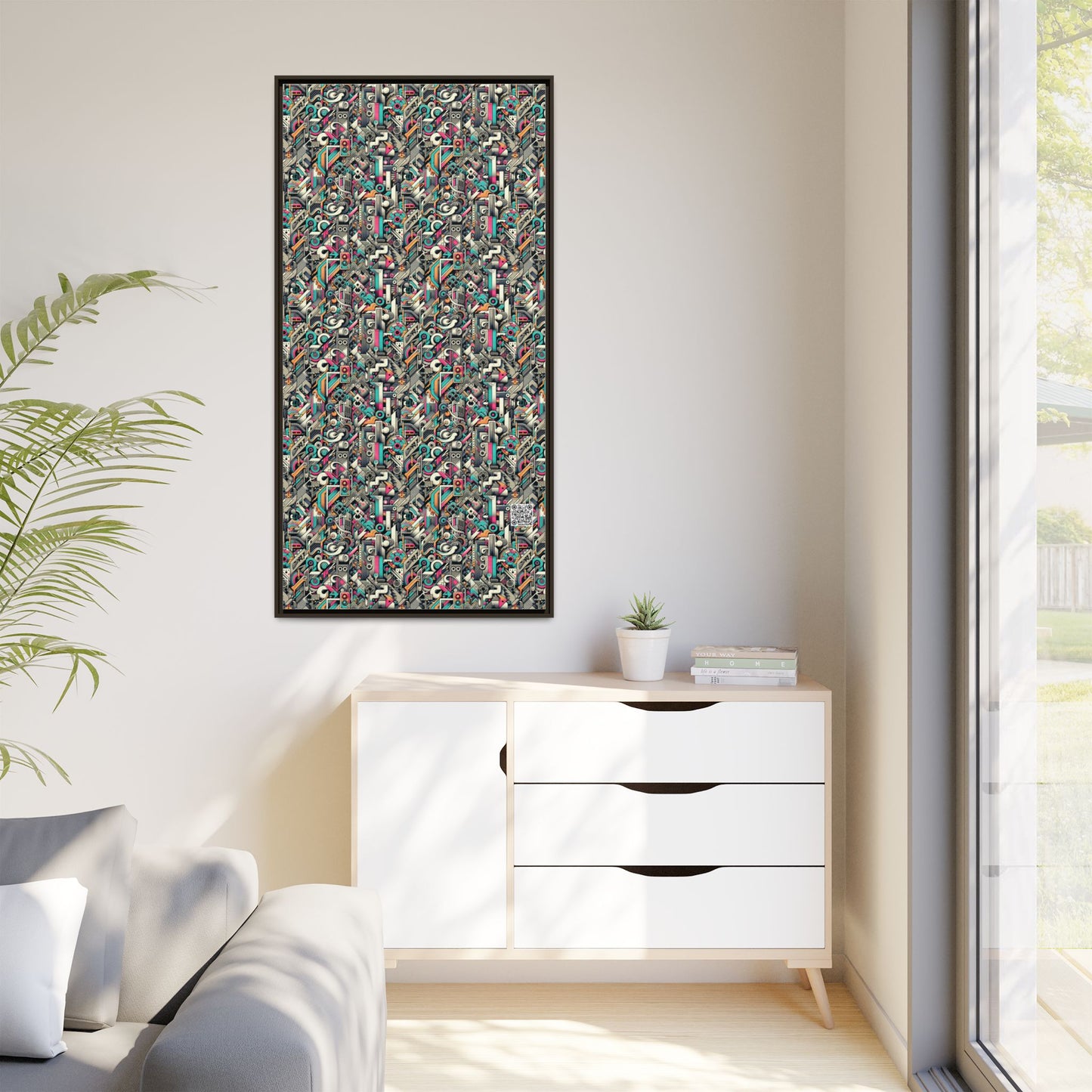 Digital Street Art Urban Street Style Matte Canvas, Framed (multi-color) - 8404 Design-74 B