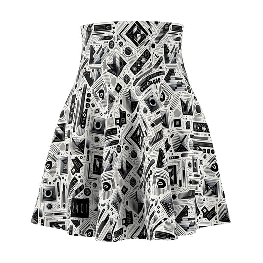 Tech Minimalism Minimalist Tech Women's Skater Skirt - 8404 Design-72