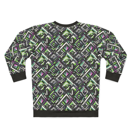 Retro Futurism Graphics Tech-Forward Streetwear Sweatshirt - 8404 Design-48