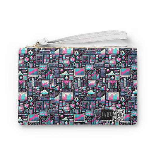 Digital Rebellion Youthful Streetwear with a Rebellious Digital Twist Clutch Bag - 8404 Design-71