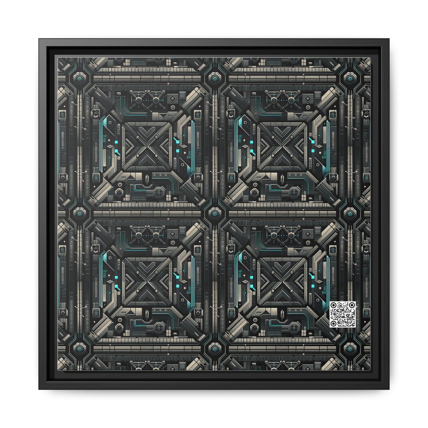 Tech Noir Futuristic Tech Aesthetic with a Dark Twist Matte Canvas, Framed (multi-color) - 8404 Design-59 B