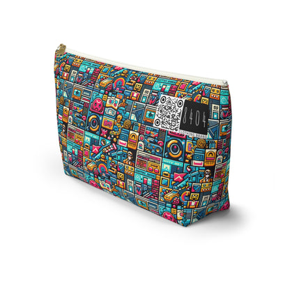 Digital Pop Culture Mashup Maximalist Pop Accessory Pouch W T-bottom - 8404 Design-47