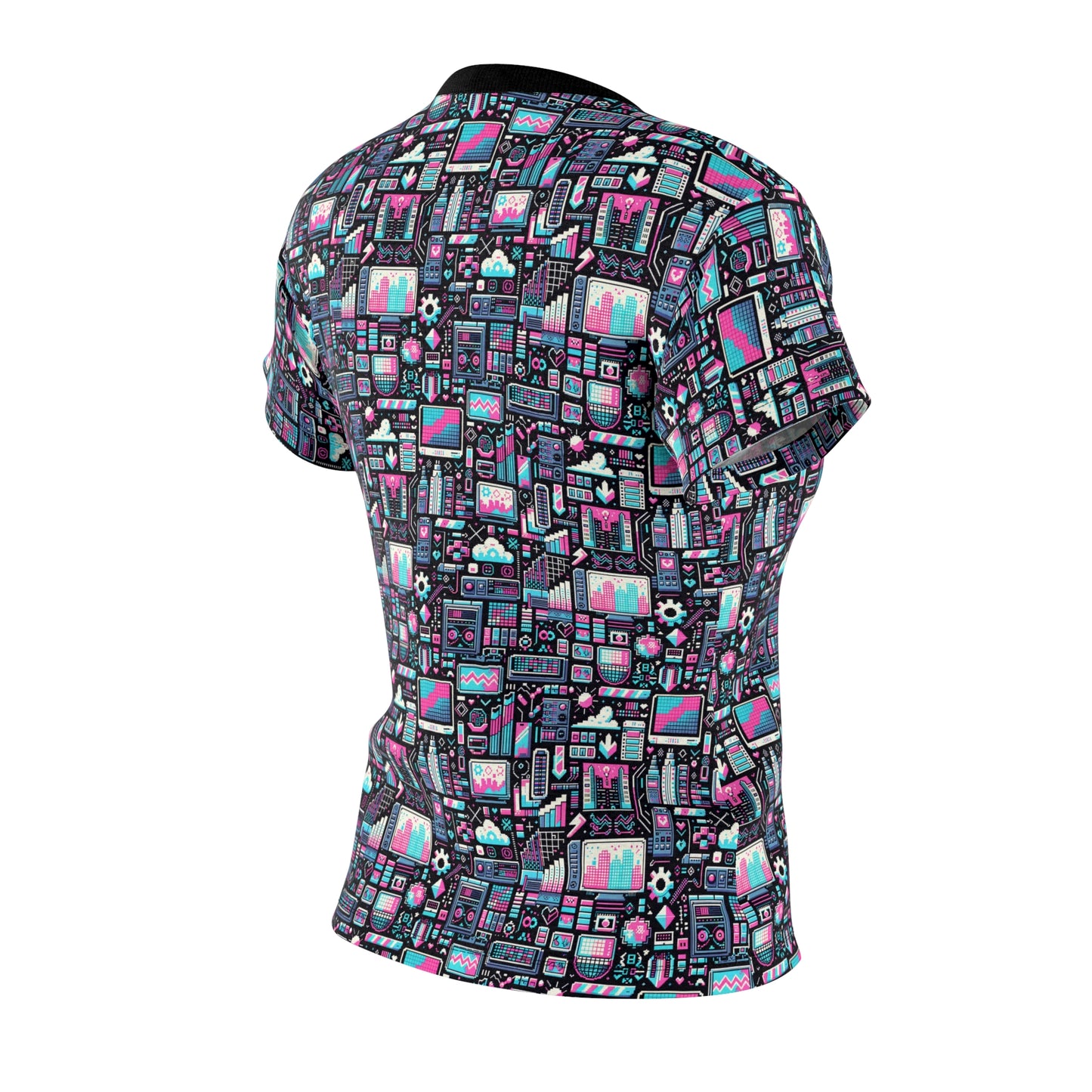 Digital Rebellion Youthful Streetwear with a Rebellious Digital Twist Women's Cut & Sew Tee - 8404 Design-71