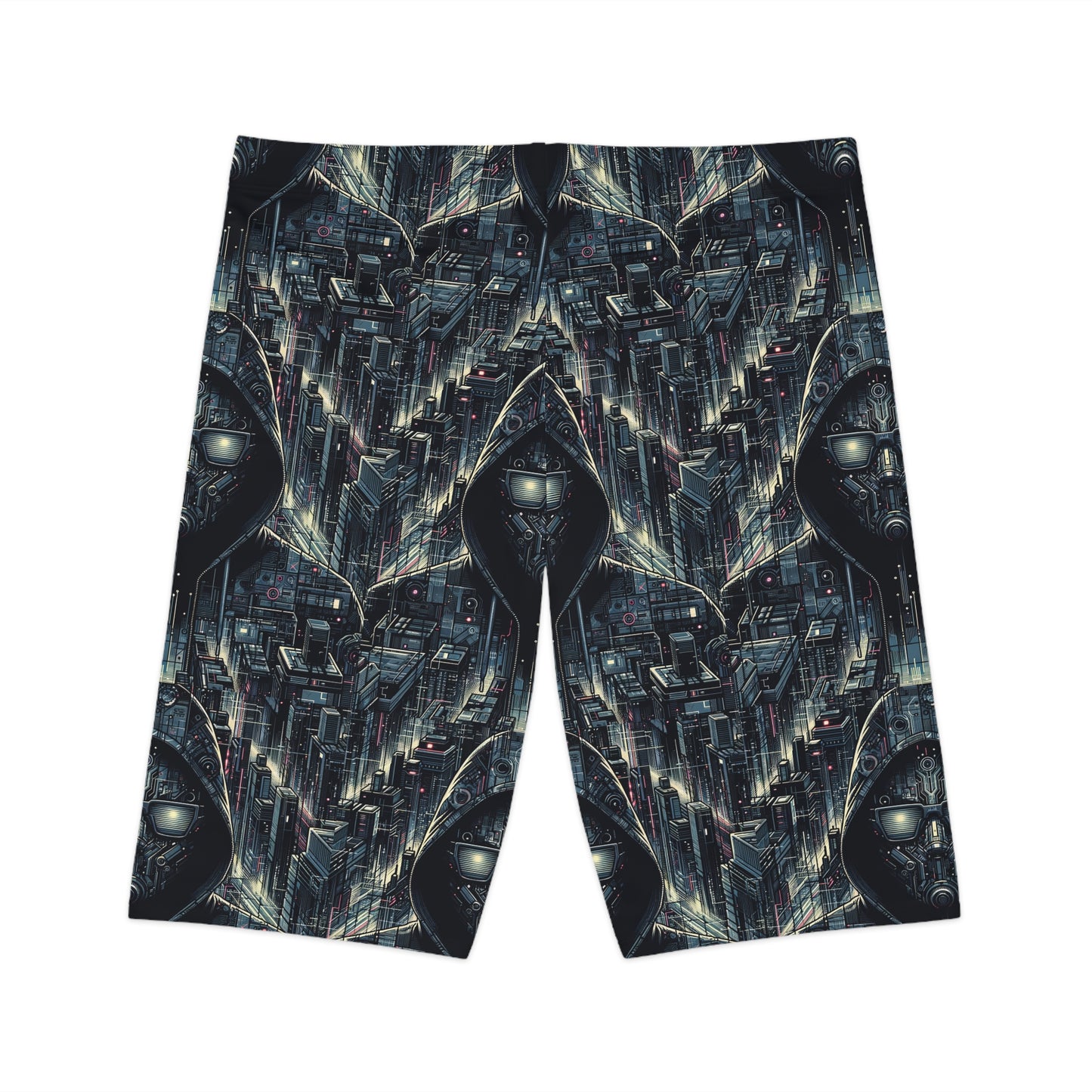 Tech Noir Aesthetics Sleek Tech Streetwear Women's Bike Shorts - 8404 Design-56