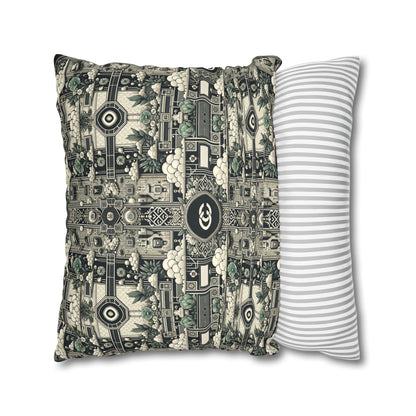 Cyber Garden Party Tech Garden Extravaganza Faux Suede Square Pillowcase - 8404 Design-54