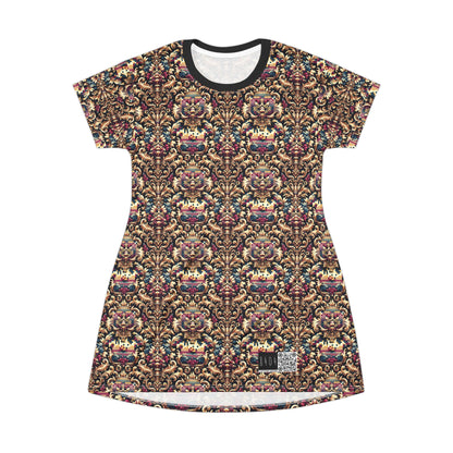 Digital Renaissance Modern Baroque Fusion T-Shirt Dress - 8404 Design-53