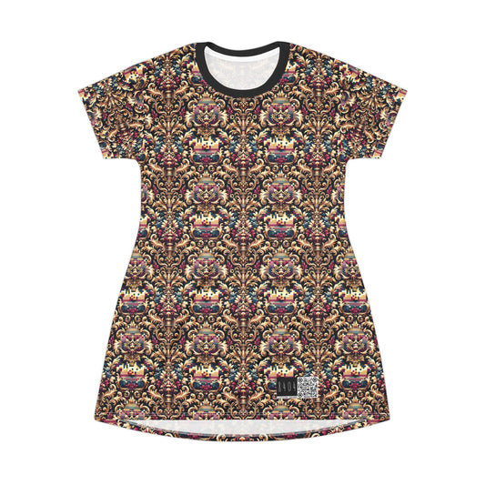 Digital Renaissance Modern Baroque Fusion T-Shirt Dress - 8404 Design-53
