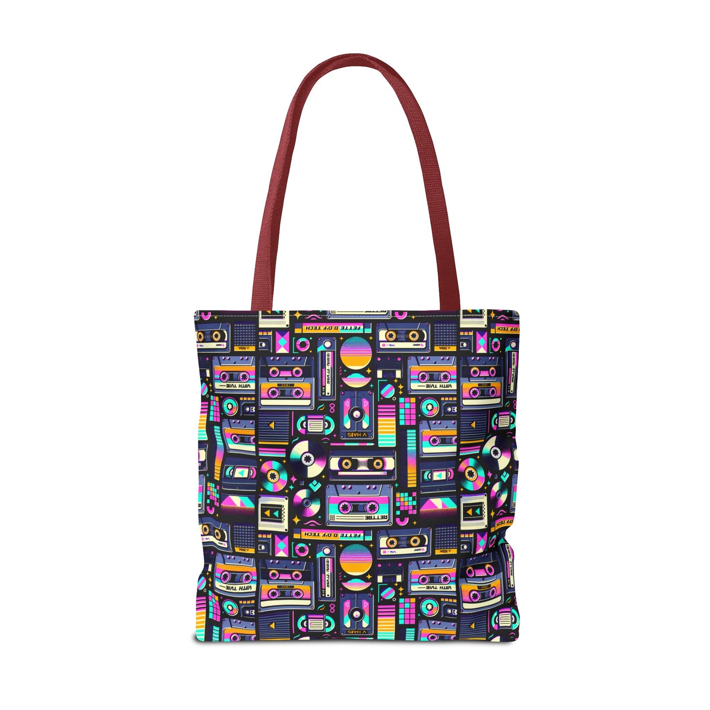 Digital Nostalgia Tech-Inspired Retro Fusion Tote Bag - 8404 Design-48