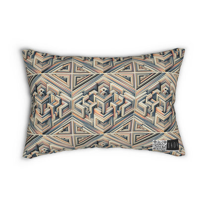 Tech Illusion Graphics Futuristic Artistry Spun Polyester Lumbar Pillow - 8404 Design-52 B