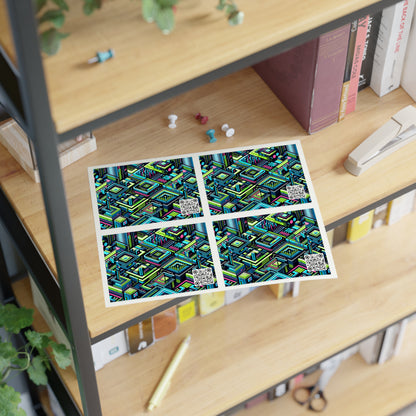 Tech Neon Fusion Tech-Forward Streetwear Sticker Sheets - 8404 Design-51