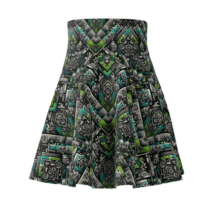 Tech-Infused Graphics Tech-Forward Streetwear Women's Skater Skirt - 8404 Design-48