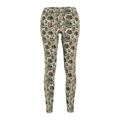 Cultural Artisanal Fusion Contemporary Cultural Elegance Women's Cut & Sew Casual Leggings - 8404 Design-68