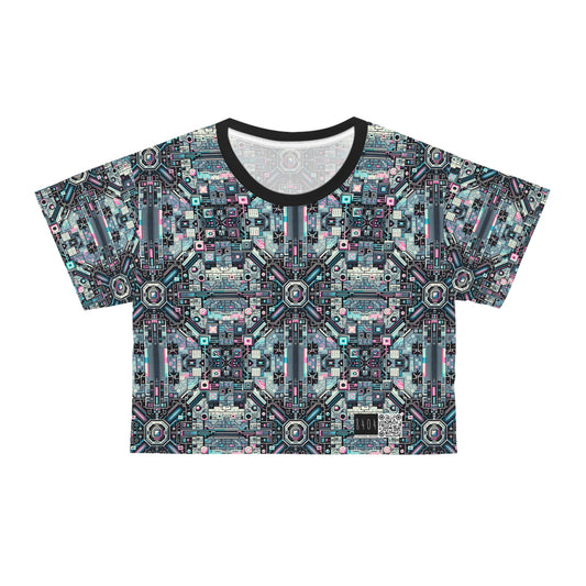 Digital Renaissance Tech-Forward Maximalism Crop Tee - 8404 Design-44
