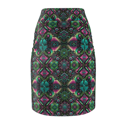 Tech-Infused Graphics Tech-Forward Streetwear Women's Pencil Skirt - 8404 Design-45