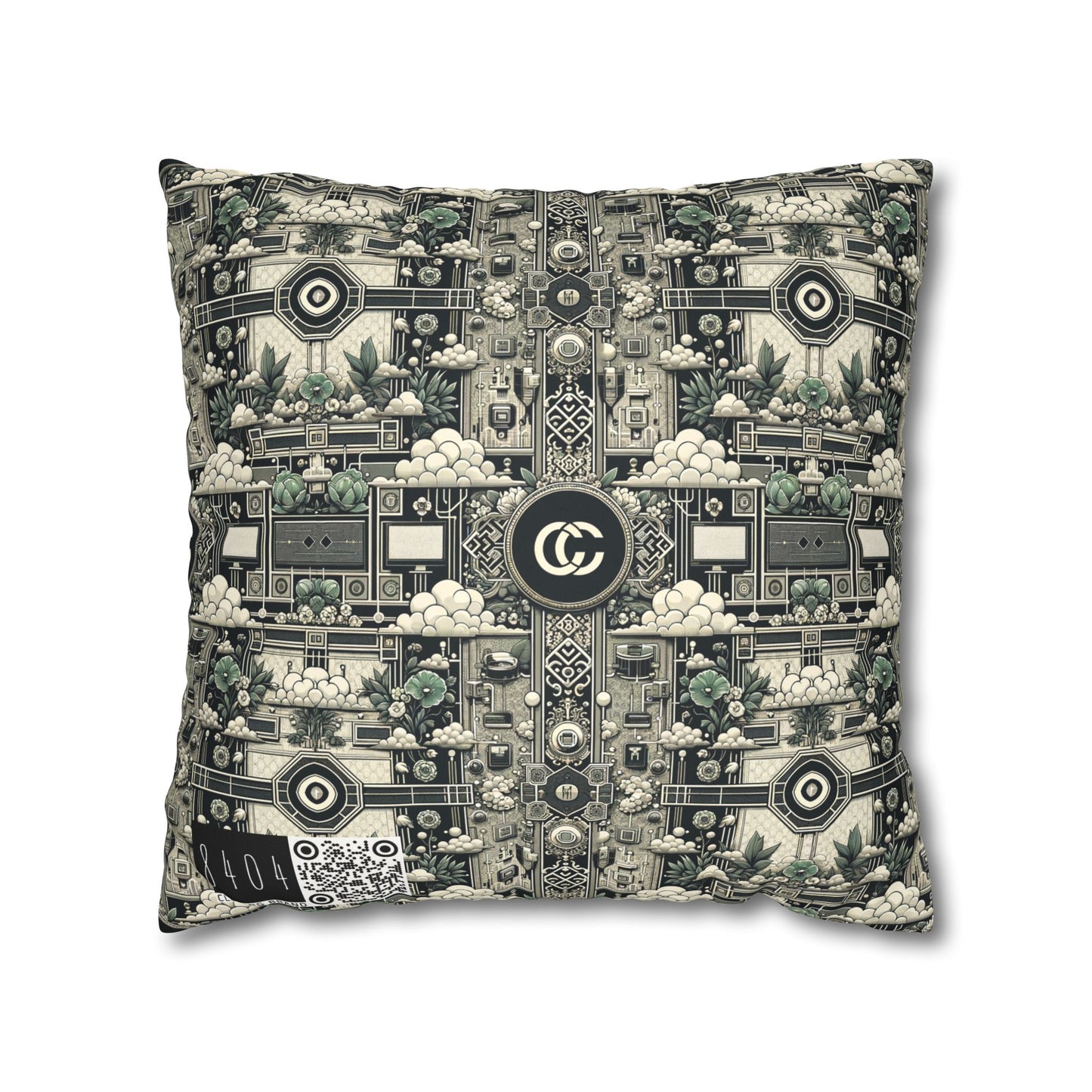Cyber Garden Party Tech Garden Extravaganza Faux Suede Square Pillowcase - 8404 Design-54