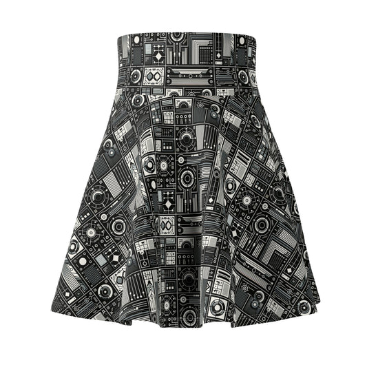 Digital Minimalism Minimalist Tech Women's Skater Skirt - 8404 Design-62