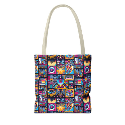 Digital Pop Culture Mashup Maximalist Pop Tote Bag - 8404 Design-52