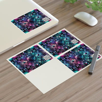 Galactic Hues Tech-Forward Cosmic Fusion Sticker Sheets - 8404 Design-59